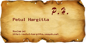 Petul Hargitta névjegykártya